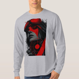 Cyberpunk Tactical Girl Red Target Long Sleeve T-shirt