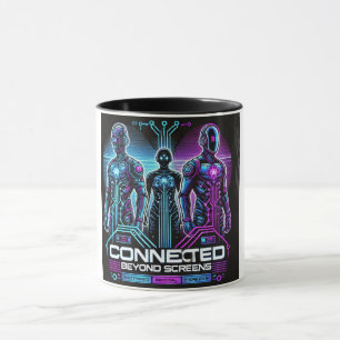 Cyberpunk Tech Friends Digitale Bond Mok