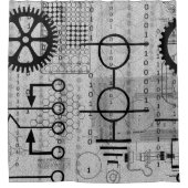 Cyberpunk Tech Geek Gear Electronic Engineer Wisku Douchegordijn (Voorkant)