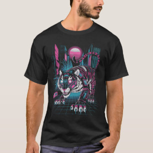 Cyberpunk Tiger: futuristisch neon beest T-shirt