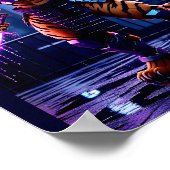 Cyberpunk Tijger Samurai Poster (Hoek)