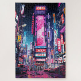 Cyberpunk Tokyo Neon Street Legpuzzel