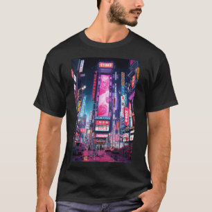 Cyberpunk Tokyo Neon Street T-shirt