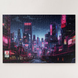 Cyberpunk Tokyo Night Street Legpuzzel