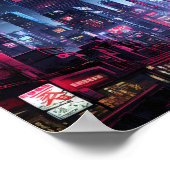 Cyberpunk Tokyo Night Street Poster (Hoek)