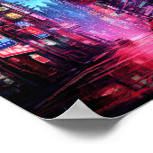 Cyberpunk Tokyo Night Street Poster (Hoek)