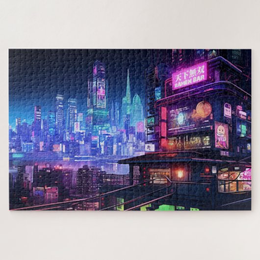 Cyberpunk Tokyo Ramen House Legpuzzel (Horizontaal)