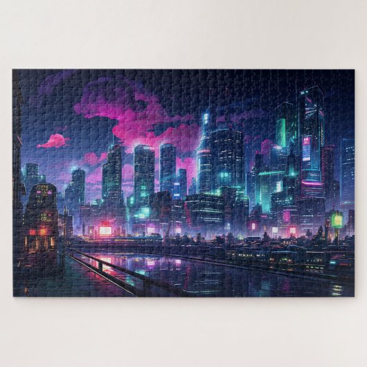 Cyberpunk Tokyo Riverfront Legpuzzel (Horizontaal)