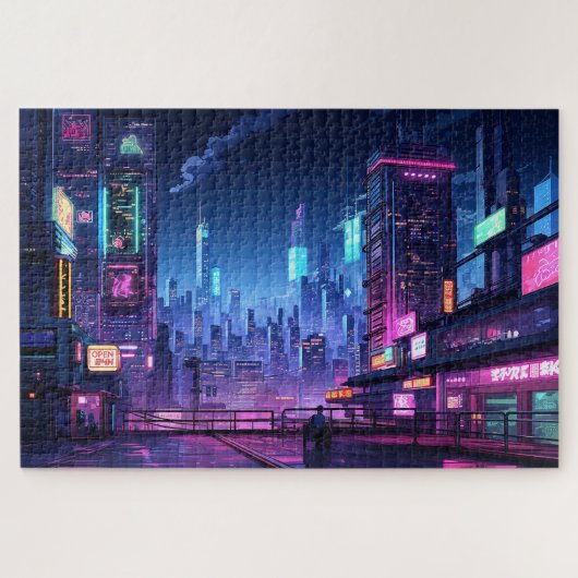 Cyberpunk Tokyo Rooftop Legpuzzel (Horizontaal)