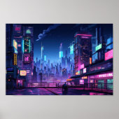 Cyberpunk Tokyo Rooftop Poster (Voorkant)