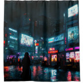 Cyberpunk Tokyo Shower Curtain Douchegordijn (Voorkant)