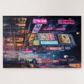 Cyberpunk Tokyo Street Neon Legpuzzel (Horizontaal)