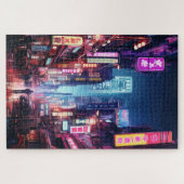 Cyberpunk Tokyo Street Neon Light Legpuzzel (Horizontaal)