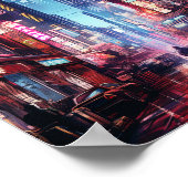 Cyberpunk Tokyo Street Neon Light Poster (Hoek)