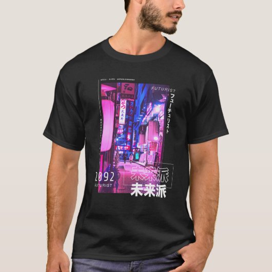 Cyberpunk Tokyo Streetslijet Aesthet T-shirt (Voorkant)