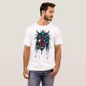 Cyberpunk Tribal Face Art T-shirt (Voorkant volledig)