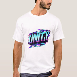 Cyberpunk UNITY: Glitch Effect Futuristisch Ontwer T-shirt