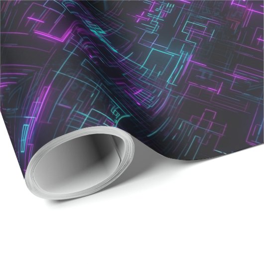 Cyberpunk vaporwave synthgolf retro dubstep edm cadeaupapier (Rol Hoek)