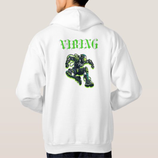 Cyberpunk VIBING T-shirt met capuchon (Achterkant)