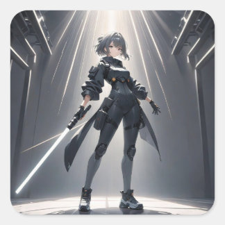 cyberpunk vierkante sticker