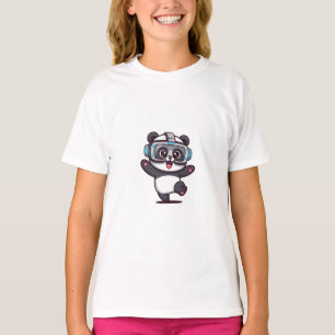 Cyberpunk Virtuele Realiteit Gamer Panda Kinderen T-shirt
