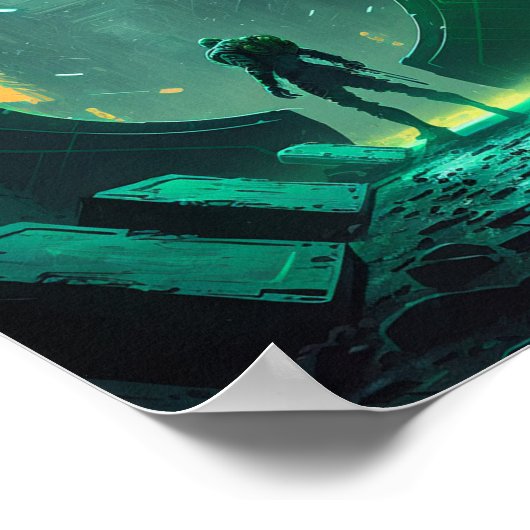 Cyberpunk virtuele realiteit poster (Hoek)