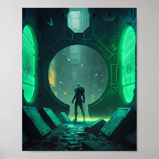 Cyberpunk virtuele realiteit poster (Voorkant)