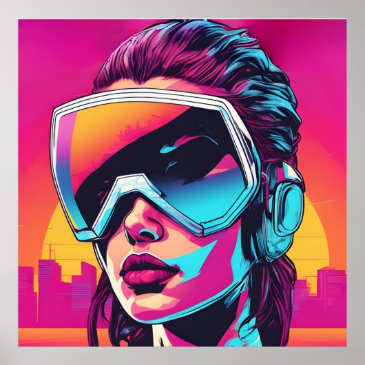 Cyberpunk Vrouwen Poster (Voorkant)