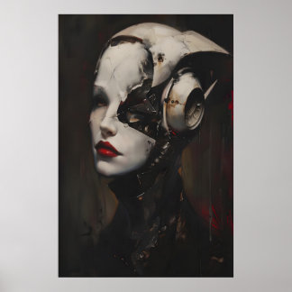 Cyberpunk Vrouwenkunst, Sci-Fi Donkere Surrealisme Poster
