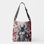 Cyberpunk Warrior Graffiti Crossbody Bag Crossbody Tas (Voorkant)