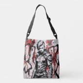 Cyberpunk Warrior Graffiti Crossbody Bag Crossbody Tas (Achterkant)