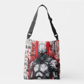 Cyberpunk Warrior Graffiti Crossbody Bag Crossbody Tas (Voorkant)