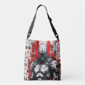 Cyberpunk Warrior Graffiti Crossbody Bag Tas (Achterkant)
