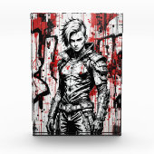 Cyberpunk Warrior Graffiti - Fotoblok (Voorkant)