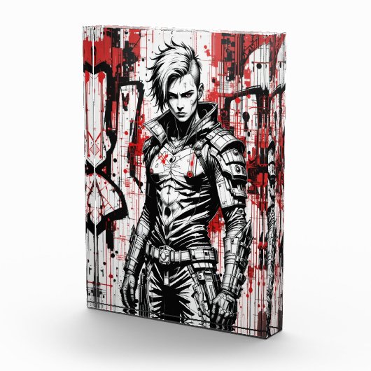 Cyberpunk Warrior Graffiti - Fotoblok (Rechts)