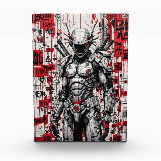 Cyberpunk Warrior Graffiti - Fotoblok (Voorkant)