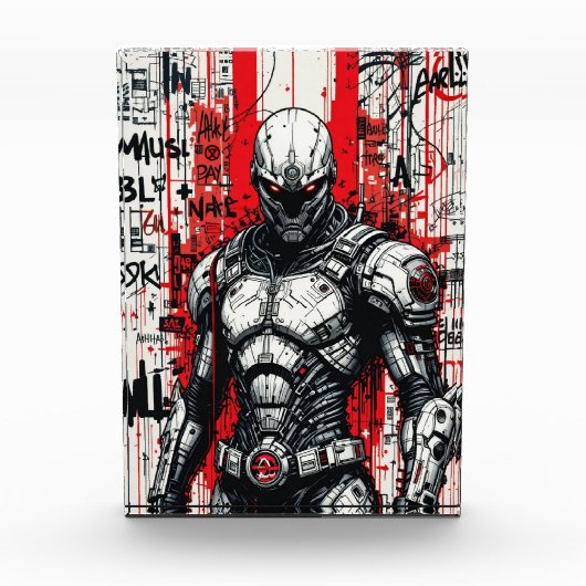 Cyberpunk Warrior Graffiti - Fotoblok (Voorkant)