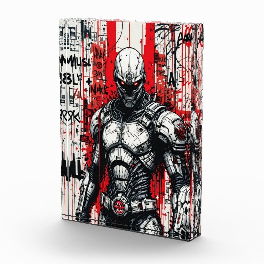 Cyberpunk Warrior Graffiti - Fotoblok (Rechts)