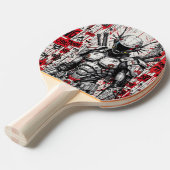Cyberpunk Warrior Graffiti Ping Pong Paddle Tafeltennisbatje (Voorkant Gekanteld)