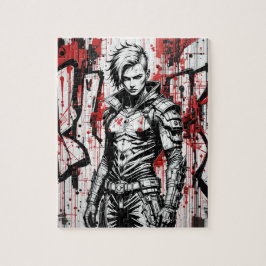 Cyberpunk Warrior Graffiti - Puzzel
