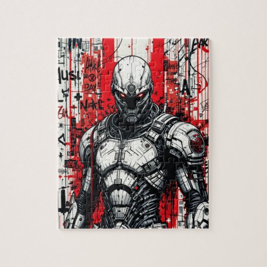 Cyberpunk Warrior Graffiti - Puzzel (Verticaal)