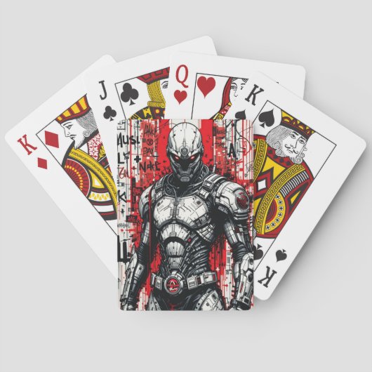 Cyberpunk Warrior Graffiti speelkaarten (Achterkant)