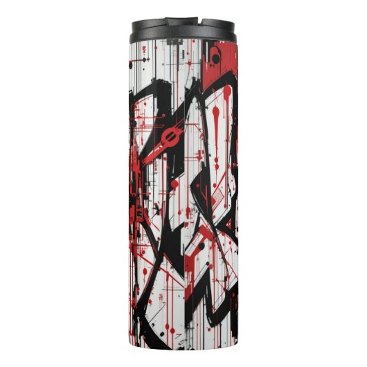 Cyberpunk Warrior Graffiti - Thermal Tumbler Thermosbeker (Achterkant)