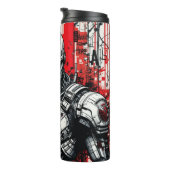 Cyberpunk Warrior Graffiti - Thermal Tumbler Thermosbeker (Geroteerd rechts)