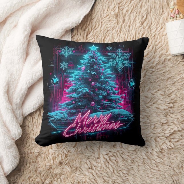 Cyberpunk Winter Kerstmis Kussen (Deken)