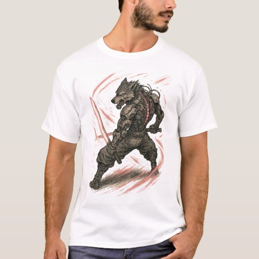 Cyberpunk Wolf (Blade Master) T-shirt (Voorkant)