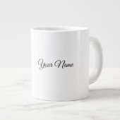 Cyberpunk Wolf Neon Art Personalizable Name Mug -  Grote Koffiekop (Voorkant rechts)