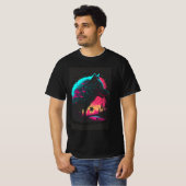 Cyberpunk Wolf Spirit - Neon Wilderness T-shirt (Voorkant volledig)