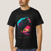 Cyberpunk Wolf Spirit - Neon Wilderness T-shirt (Voorkant)