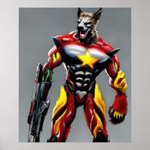 Cyberpunk Wolf, Werewolf Art Digitale download